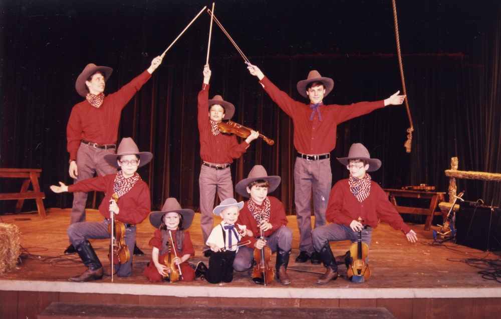 The young Haygood family performing together at Silver Dollar City